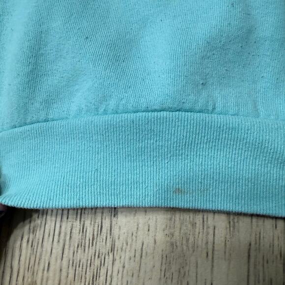 VTG Fruit of the Loom Large Teal Cross Stitch Bunny Sweatshirt Vintage - Picture 9 of 10